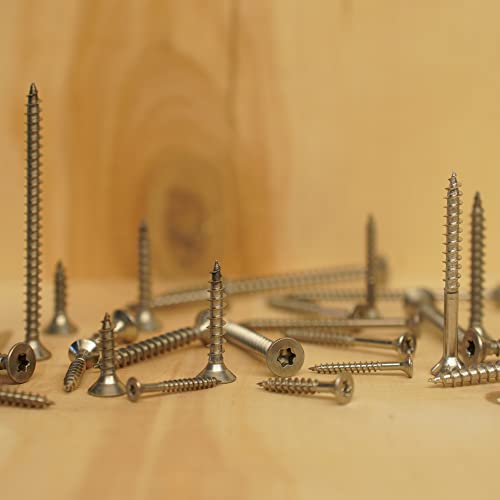 100 Stück 4X12 mm Edelstahl A2 - Spanplattenschrauben Torx - Vollgewinde - Holzbauschrauben mit Senkkopf - Edelstahlschrauben