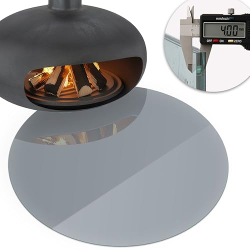 Placa para chimenea de vidrio templado resistente a chispas y calor de 100cm 6