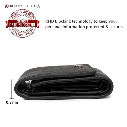 Alpine Swiss Womens RFID Wallet Genuine Leather Trifold ID Window Coin Pouch Card Case Small Compact Ladies Wallet Black4