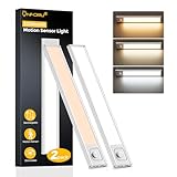 Onforu 9.8' Under Cabinet Lighting, 2000mAh USB-C Rechargeable, Motion Sensor Under Cabinet Lights with 3 Color & Dimmable, Magnetic Under Counter Lights for Kitchen, Closet, 2 Pack