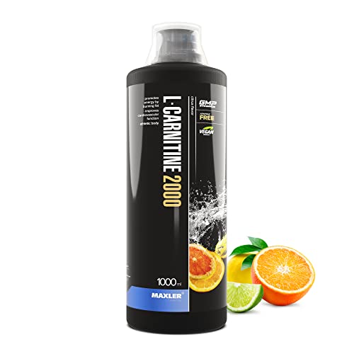 Maxler L Carnitin Liquid Hochdosiert - L Carnitin Flüssig - Vegan und Zuckerfrei - reich an Geschmack - optimal dosiert - 2000 mg von L-Carnitin pro Portion - Zitrus - 1000ml