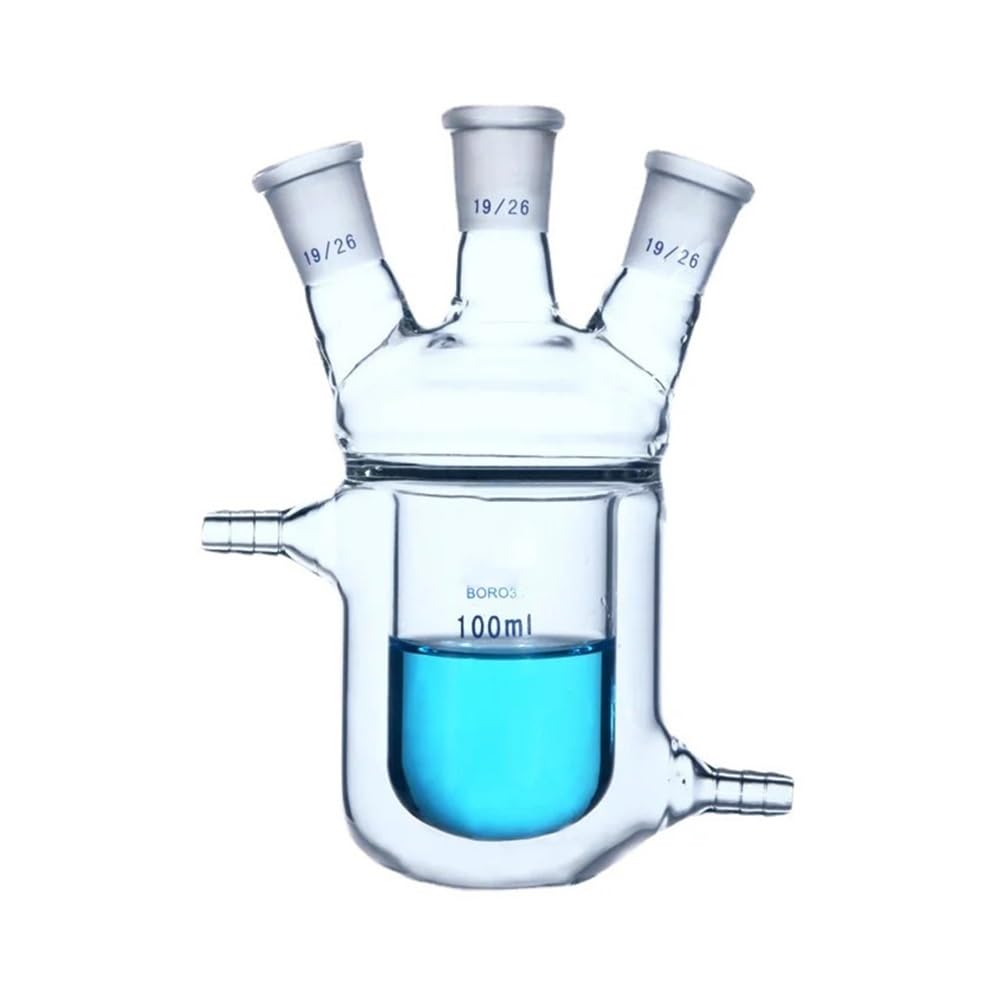Equipos y suministros de laboratorio 1 matraz de reacción con camisa vidrio 50 ml, 100, 150, 250, 500 y 1000