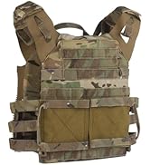 UniPro Durable Plate Carrier Tactical Vest, Lightweight Quick Release CP Camouflage, Fits 10"x12"...
