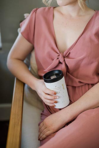 Ello Jones Caneca de café de viagem de aço inoxidável - Caneca de chá de viagem, 325 ml, manchas bra