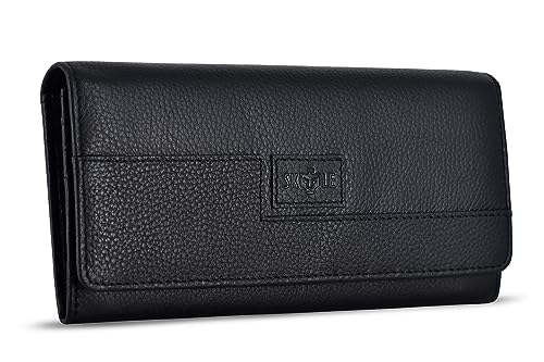 SKYLE Ladies Purse Handbag (Taupe), Pure Leather RFID Wallet for Women, Stylish Clutch Purse