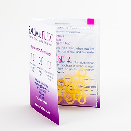 Facial-Flex - FACIAL-FLEX® No.2 8oz Strong Latex Flex-bands for use with FACIAL-FLEX® Facial Toning exerciser (Two packs of 10 bands)