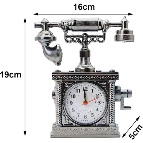Reloj de mesa vintage Tubayia artesanal de 16 cm para decoración sutil 4