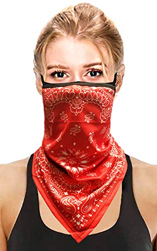 CCFW Face Bandana Ear Loops Stylish Men Women Neck Gaiters for Dust Wind Motorcycle