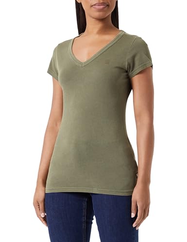 G-Star RAW Damen Eyben Slim V-Neck Top, Grün (Dark Olive gd D21314-B059-C793), XS