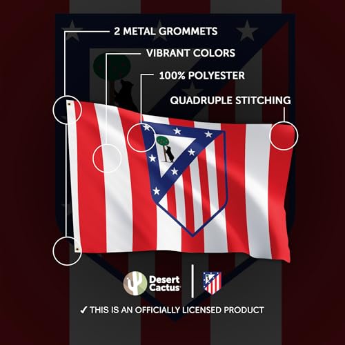 Bandera del Atlético de Madrid de poliéster para colgar en balcón 5