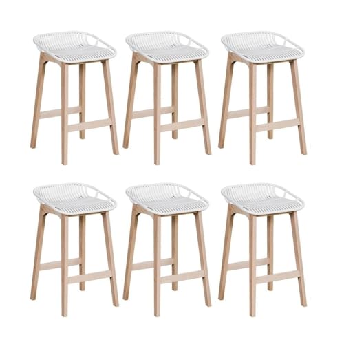 MOB-IN Lot de chaises d'îlot et Bar Malmo en chêne et Assise Plastique 65cm