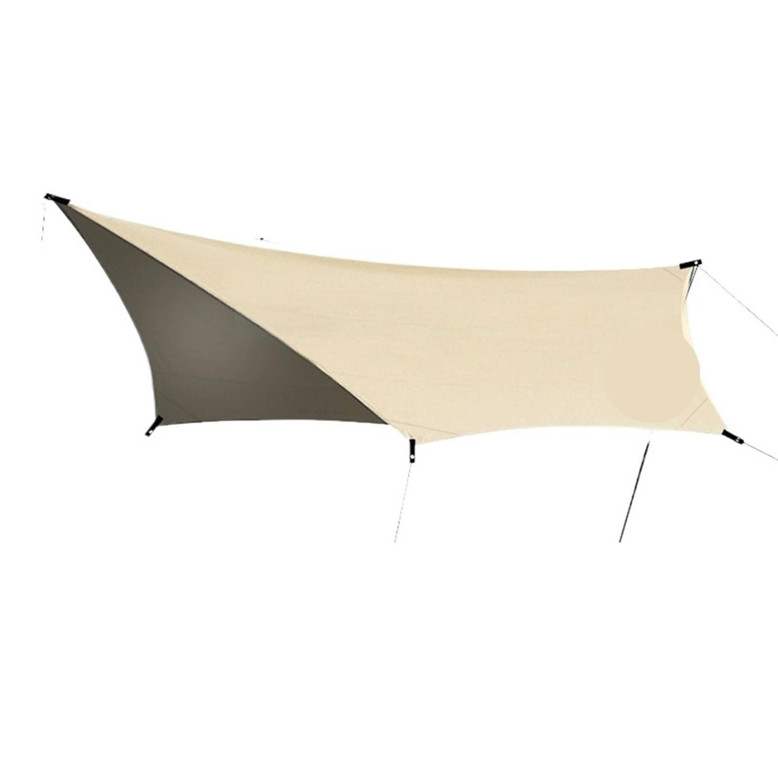 Waterproof Tarp, Multicolor 3.6x2.8m Beach Sun Shelter Tent Hammock Rain Fly(Khaki)