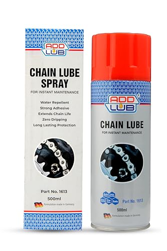 Image of ADDLUB Chain Lube Aerosol Spray 500 ml | Provides Lubrication and Corrosion Protection of Chain & sprockets for Bikes, Motorbikes, Cars| Extended Chain Life (500 Ml- Pack Of-1)