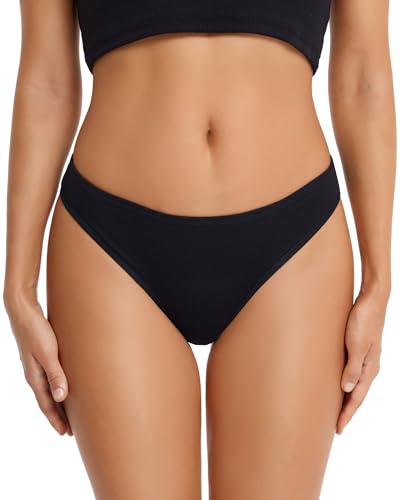 ANZERMIX Women's Breathable Cotton Thong Panties Pack of 63