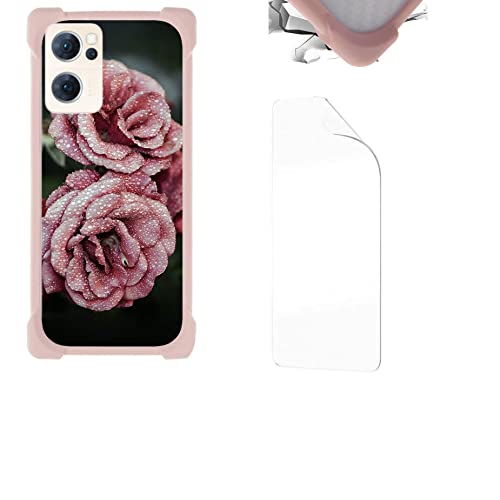Aroepurt Cover per Oppo Reno7 Custodia Compatibile con Oppo Reno7 Cover Case Custodia Backplane per PC + Cornice Morbida in Silicone KA-HEI12