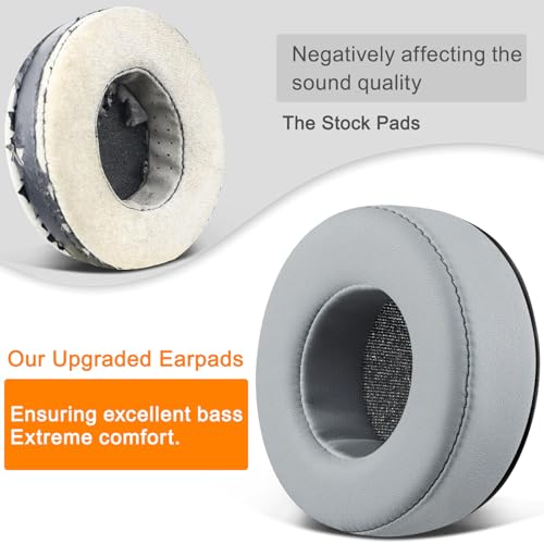 Image of SOULWIT Earpads Replacement for Skullcandy Hesh & Hesh 2 Wireless Over-Ear Headphones, Ear Pads Cushions with Soft Protein Leather, Noise Isolation Foam - Grey