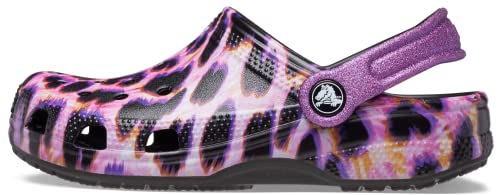 Image of Crocs Kids' Classic Animal Print Clog, Papaya /Leopard, 12 Little Kid