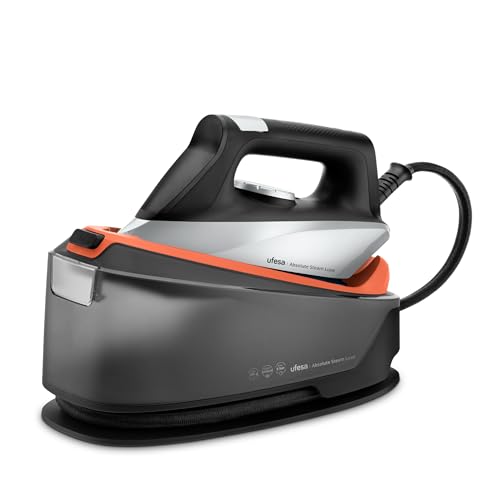Ufesa Absolute Steam Luxe Centro de Planchado, Plancha de Vapor 2400W con 8 Bares de Presión, Golpe de Vapor 330g, Suela Cerámica, Depósito 1.2L, Sistema Antical y Suela de Cerámica