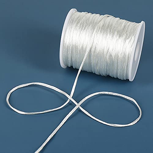 Image of Tenn Well 295ft 2mm Satin Rattail Cord Nylon White for Macrame