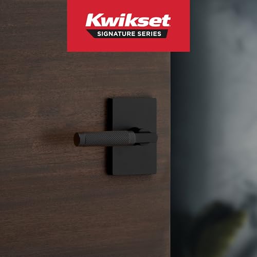 Kwikset Prava Privacy Knurled Door Lever with Lock, Matte Black | Privacy door lever, bedroom door handle, bathroom door handle, locking door lever, keyless door lock, reversible lever - image 2