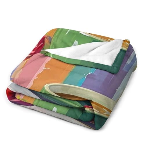 Couverture flanelle légère toutes saisons : jeté de lit imprimé - 4