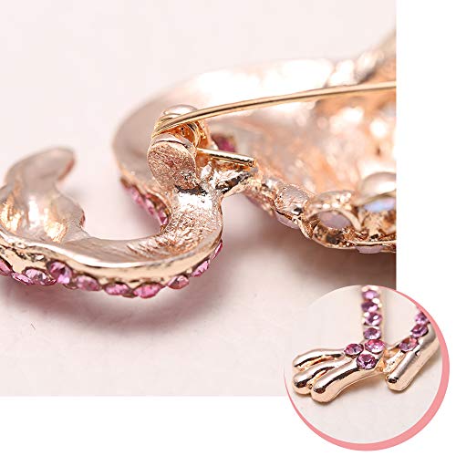 Koobook 1Pcs Enamel Crystal Animal Flamingo Brooch Pin Fashion Pink Bird Collar Lapel Breastpin Corsage Badge For Women #TOP5