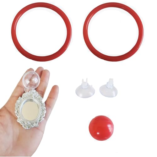 Betta Fish Enrichment Toys �����O�ƃ~���[ �t���[�e�B���O�G�N�T�T�C�Y�~���[�ƃg���[�j���O�����O �t���[�e�B���O�~���[ ���� �a�����O�t�� �����A�N�Z�T���[ �z�Օt�� (���b�h)