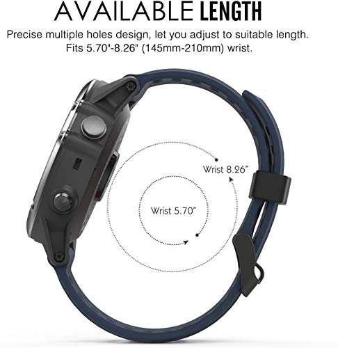 BarRan pulseira compatível com Garmin Fenix 3/Fenix 5X, Soft Silicone Replacement Pulseira de relógi