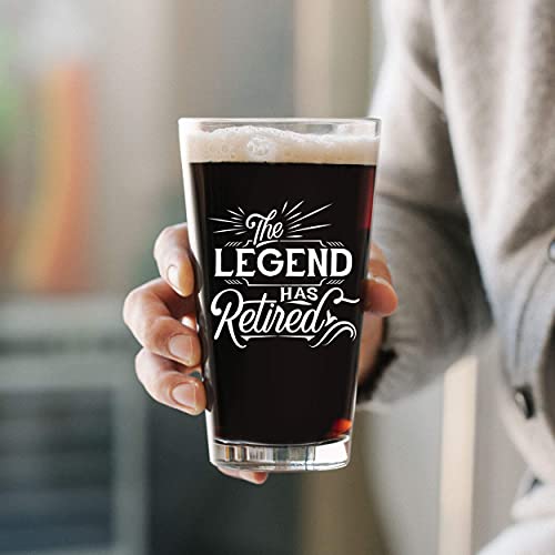 The Legend Has Retired Bundle (Set Of 3) - 16 Oz Black Stainless Steel Tumbler W/Lid, 16 Oz Beer Pint Glass And 11 Oz Whiskey Glass #TOP3