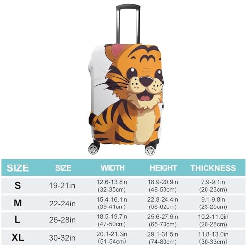 Spotted Tiger Printed Luggage Cover Protector, Fits 18-32 Inch Luggage2
