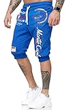 Bermuda-Shorts für den Sommer | leichte Baumwollhose mit Taschen | kurze Jogginghose für Herren bis xxxl | stylische Freizeithose in angesagtem JYX Freedom Design | dreiviertel Sporthose BM-1107, Royal Blau JYX, XL