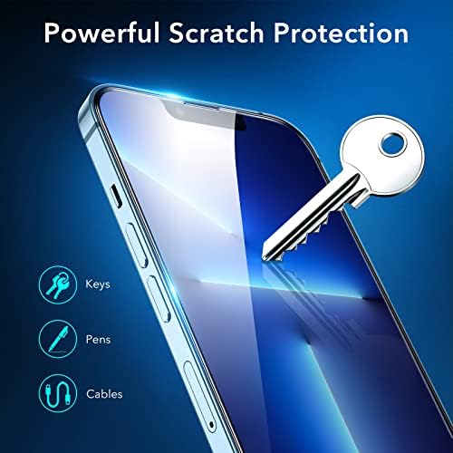 ESR Tempered-Glass Screen Protector Compatible with iPhone 14 Plus and iPhone 13 Pro Max, Easy Installation Frame, Scratch Resistant, Speaker Shield, Case Friendly, 3 Pack