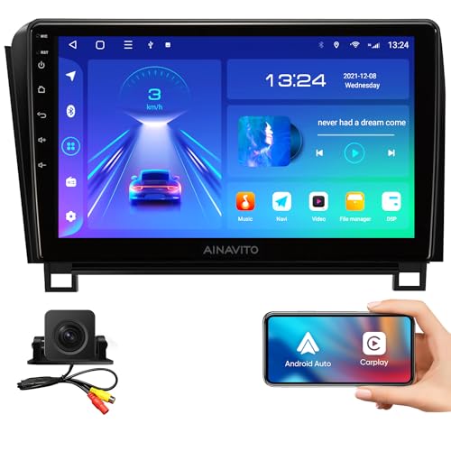 for Toyota Tundra 2007-2013 Sequoia 2008-2018 Car Radio | Wireless CarPlay Android Auto | Plug and Play | Steering Wheel Control | 5G Wi-Fi/Bluetooth 5.0 | GPS Navigation
