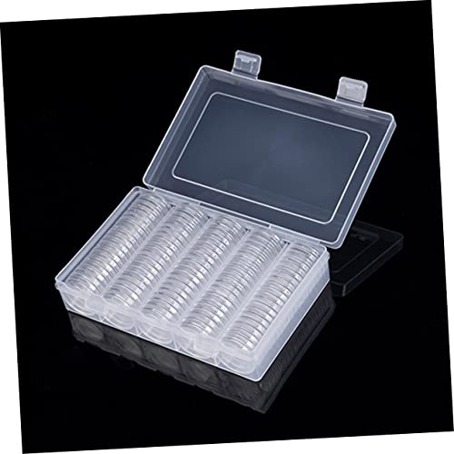 Caja organizadora transparente para colección de monedas 27mm miniatura 3