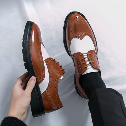 Men's Double Monk Strap Slip on Penny Loafer Fashion Pointed Toe Colorblock Formal Business Office Shoes for Daily Prom Party Tuxedo Dress Shoes4