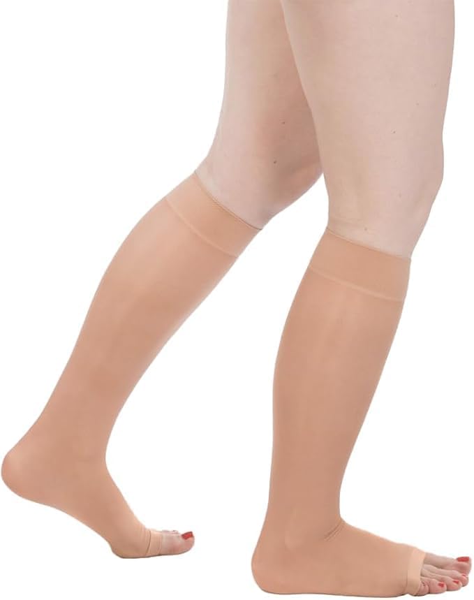 Actifi 8-15 mmHg Knee High Sheer Compression Socks for Women, Open Toe, Breathable Fabric - Best for Athletic Running, Cycling and Fatigue Relief - Image 7