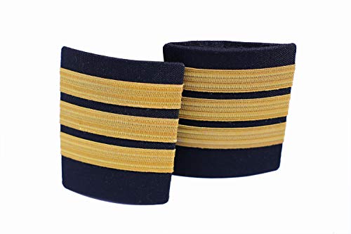 First Officer Pilot Epaulets - 3 Stripe (Gold)