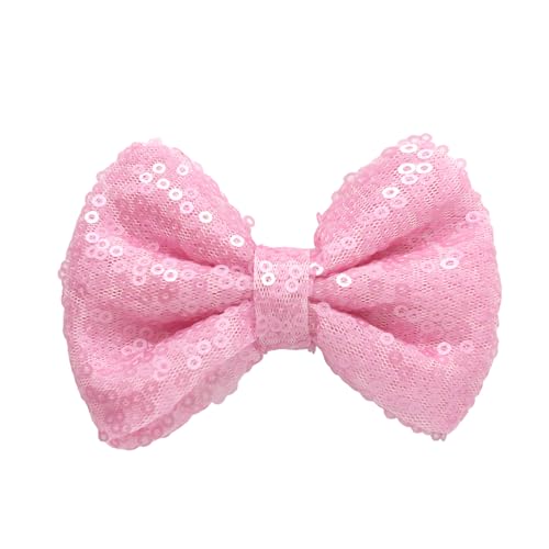 Horquilla para el pelo de 8.9 cm en rosa claro, sujeción firme y brillo de purpurina elegante