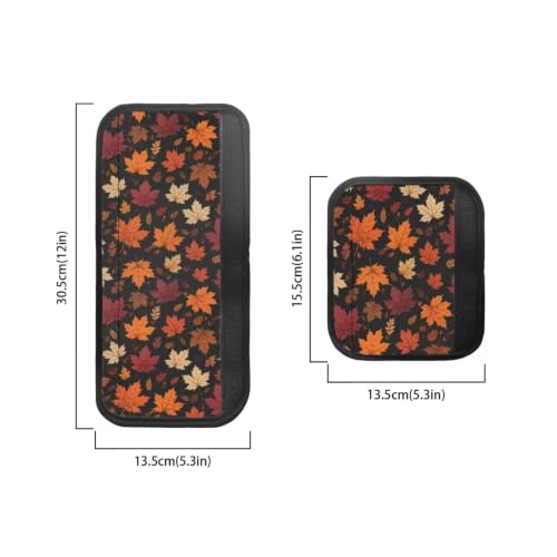 Image of Refrigerator Door Handle Covers Set of 6 Washable Kitchen Appliance Decor Handles Keep Clean Anti-Slip Fridge Accessories Home Fall Decor, Maple Leaf Black