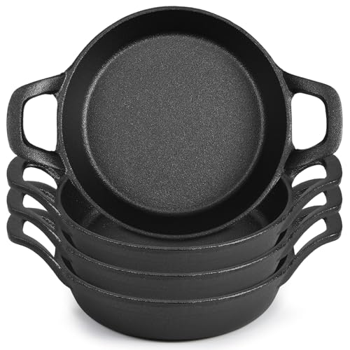Comparison: Best Cookie Cast Iron Skillet Set 6 Ziliny Mini Cast Iron Skillets 6.3 x 6.3 x 1.5 Inch Cast Iron Pan Small Ramekin Set Black Casserole Dish Cookware Oven Safe Mini Skillets for Kitchen Indoor Outdoor Picnic (4 Pack)