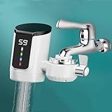 電気蛇口 電気温水ヒーター 3秒間急速に加熱し 電気水栓 LEDデ イ付き バスルームキッチン用 温かい 加熱速い 電気給湯器 温水器 水温0℃〜35℃ 簡単に設置できる家庭用 3000W/110V インスタント温水ヒーター