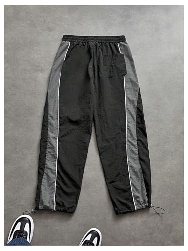 SHENHE Men's Y2k Wide Leg Color Block Baggy Parachute Pants Hip Hop Track Trousers Streetwear2