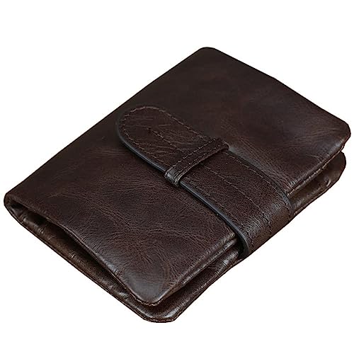 Retro Genuine Leather Bifold Wallet for Men RFID Blocking Classic Slim Design Card Holder (Coffee,Short)2