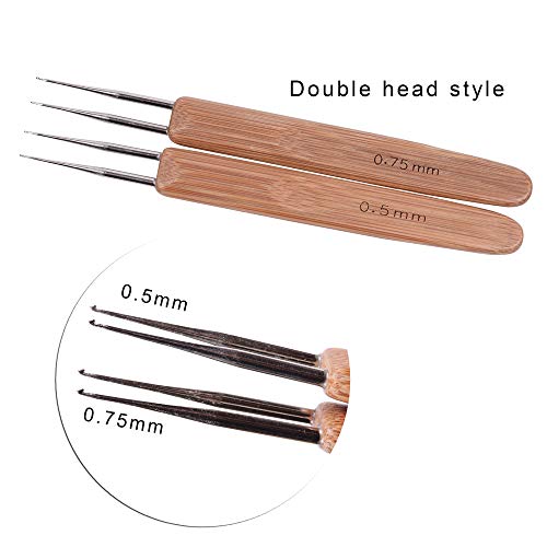 3 Pcs/Set Dreadlock Crochet Hook for Hair Dreadlock Needle Tool for Braid Craft Dread Locks Crochet Needles 0.75mm (1 Hook 2 Hooks 3 Hooks)3