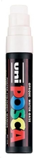 Posca PC-17K White Colour Paint Marker Pen Metal Glass Extra Broad 15mm Chisel Nib Writes On Any Surface Metal Glass Wood Fabric Plastic Stone (Pack Of 1)