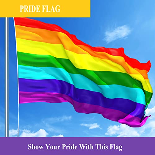 Lgbtq Gay Pride Rainbow Flag 3X5 Outdoor Sewn Stripes- Heavy Duty Lgbt Pride Flag 6 Stripes Nylon Uv Fading Resistant With Two Brass Grommets #TOP6