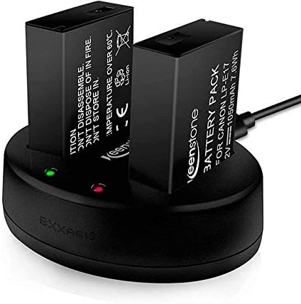Keenstone 2 Pack LP-E17 1050mAh Battery + Dual Charger for Canon EOS M5 M6 750D 760D 800D X8i T6i