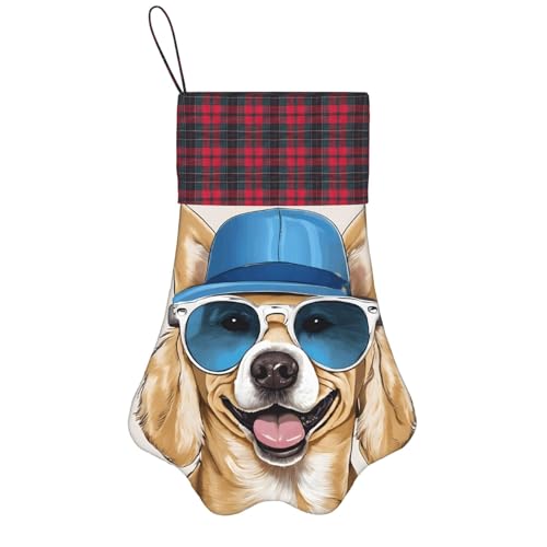 SMAZDFXX Calze natalizie con stampa di zampe di bulldog francese, calzini a tema festivo, decorazioni per l'albero di Natale, completo per uomo e donna.