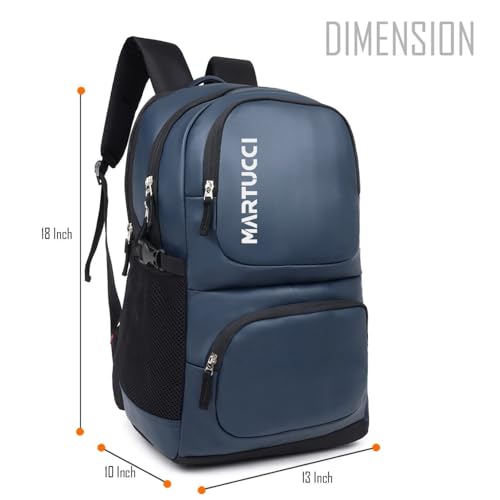 Image of Martucci Victor 36L Faux Leather Water Resistant Laptop Backpack /Casual Backpack /Daypack /Travel Backpack /College Bag For Men /Women
