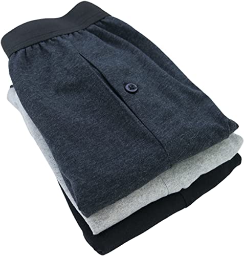 ToBeInStyle Men's Pack of Button Fly Loose Fit Solid Print Boxers3